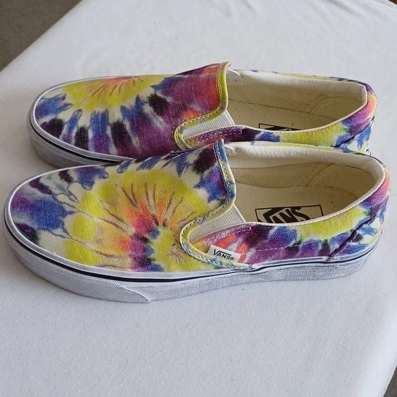 🔥🔥🔥Vans Tie Dye Washed Slip On Sneakers 7.5 - Picture 4 of 10